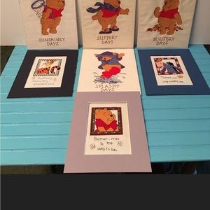 8 Winnie The Pooh Cross-stitch Watercolor Pictures Kids